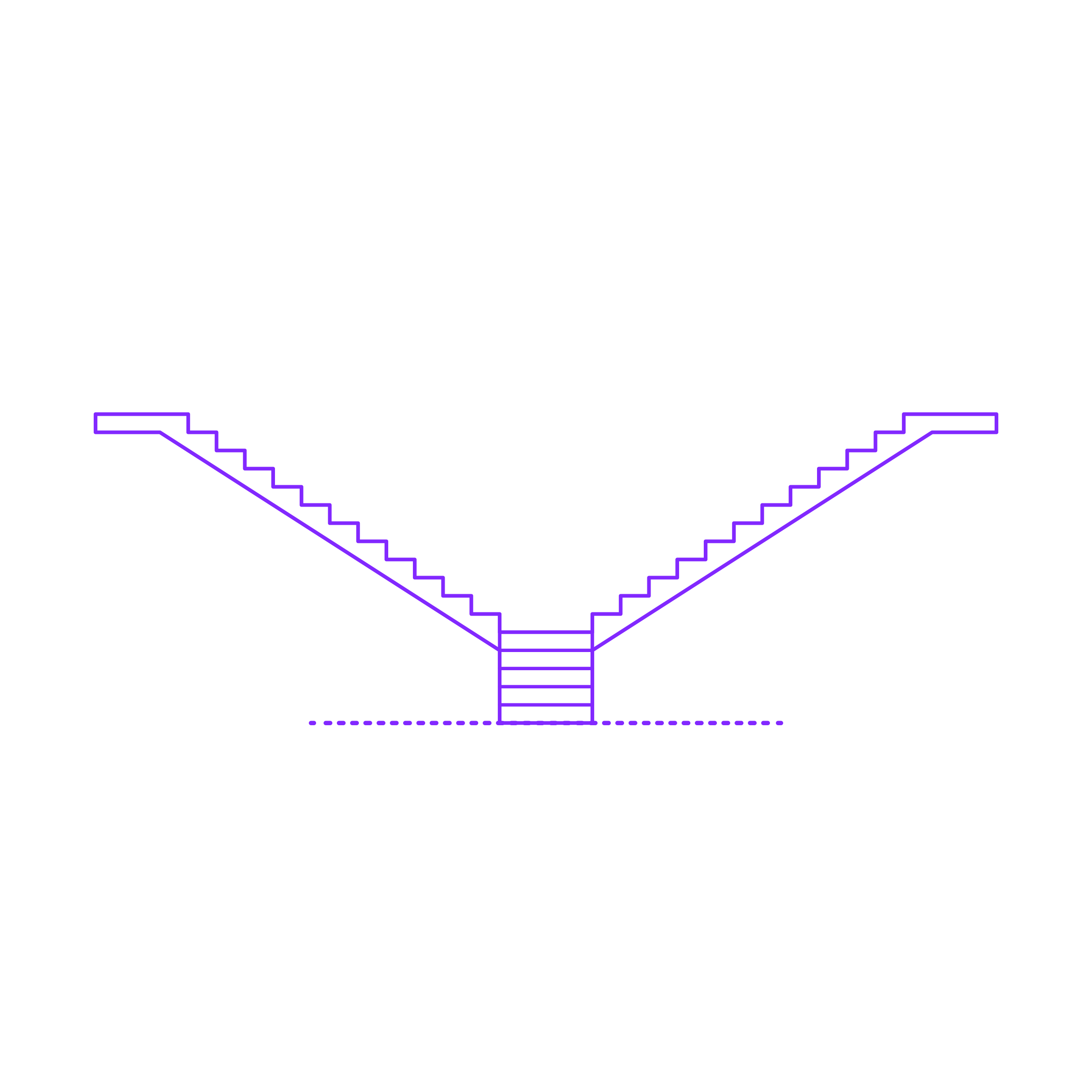 Buildings Stairs Types Split Straight Stairs Svg Line Art Free Vectors